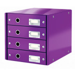 LEITZ Zásuvkový box  Click&Store, 4 zásuvky, purpurová
