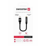 SWISSTEN AUDIO ADAPTÉR TEXTILE LIGHTNING /JACK(samice) 0,15 M ČERNÝ