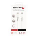 SWISSTEN DATOVÝ KABEL TPE USB-C/USB-C POWER DELIVERY 5A (100W) 1,5 M BÍLÝ
