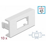 Delock Destička modulu Easy 45, obdélníková, s výřezem 12,5 mm x 21,5 mm, 45 x 22,5 mm, 10 ks, bílá