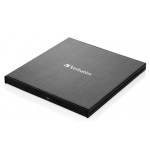 VERBATIM Externí CD/DVD Slimline vypalovačka USB-C černá + Nero