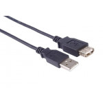 PremiumCord USB 2.0 kabel prodlužovací, A-A, 0,5m, černá