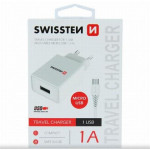 SWISSTEN SÍŤOVÝ ADAPTÉR SMART IC 1x USB 1A POWER + DATOVÝ KABEL USB / MICRO USB 1,2 M BÍLÝ