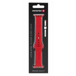 SWISSTEN REMÍNEK PRO APPLE WATCH SILIKONOVÝ 42-44 mm CERVENÝ