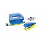 LEITZ Set mini sešívačky a děrovačky  UrbanChic, modrá
