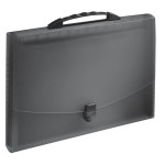 Aktovka  s držadlem VIVIDA A4, 12 přihrádek, černá