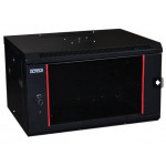 OCRACK 19" OCC-04U-45SBK rozvaděč nástěnný 4U/450mm celoskleněné dveře BLACK