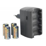 Avacom nabíjecí čtyřkanálová souprava ACFRB pro nabíjení baterií RCR123 + 4 ks RCR123