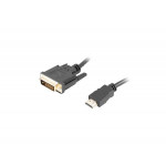 LANBERG připojovací kabel HDMI/A na DVI-D (24+1), M/M, 4K@30Hz, délka 1,8m, černý, dual link, zlacené konektory 