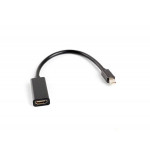 LANBERG adaptér mini DisplayPort 1.2 na HDMI, M/F, kabel 20cm, černý