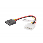 LANBERG Molex (M) na SATA (F) kabel 15cm 