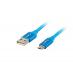 LANBERG USB MICRO (M) na USB-A (M) 2.0 kabel 1,8m, modrý, rychlé nabíjení 3.0 