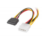 LANBERG Molex (M) na 2x SATA (F) kabel 15cm 