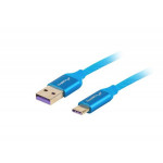 LANBERG USB-C (M) na USB-A (M) 2.0 kabel 1m, modrý, (Huawei 5A) 