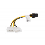 LANBERG HDD 2x Molex (M / F) 3 PIN na BTX 6 PIN PSU kabel 15cm 