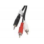 LANBERG Minijack 3.5mm (M) 3 PIN na 2x RCA (CINCH) (M) kabel 5m 