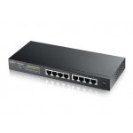 Zyxel GS1900-8HP, 8-port GbE L2 PoE Smart Switch, 802.3at, desktop, fanless, 77 Watt