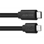 Avacom datový a nabíjecí kabel USB Type-C - Micro USB, 100cm, černá