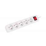 LANBERG Prodlužovací přívod   3M 5X klasická zásuvka s vypínačem měď kabel bílý