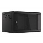 LANBERG RACK CABINET 19” WALL-MOUNT 6U/600X450 (FLAT PACK) V2 BLACK  