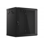 LANBERG Nástěnná jednodílná skříň 19”, 12U/600x450, (v rozloženém stavu), V2, černá (RAL9004)