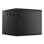 LANBERG RACK CABINET 19” WALL-MOUNT 9U/600X600 FOR SELF-ASSEMBLY WITH METAL DOOR BLACK   (FLAT PACK)