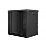 LANBERG RACK CABINET 19” DOUBLE-SECTION WALL-MOUNT 12U/600X600 (FLAT PACK) BLACK  