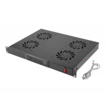 LANBERG 19" FAN UNIT / VENTILATION PANEL WITH LCD 4 FANS + THERMOSTAT 230V BLACK  