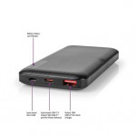 Nedis UPBKPD10000BK - Powerbanka | 10000 mAh | Výstup 1x USB-A / 1x USB-C™ | Vstup 1x Micro USB / 1x USB-C™ | PD2.0 18W 
