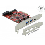 Delock PCI Express x4 Karta na 1 x externí USB Type-C™ samice + 2 x externí USB Typu-A samice SuperSpeed USB 10 Gbps 