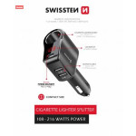 SWISSTEN AUTOADAPTÉR S VÝSTUPEM 1x CL, 1x UCB-C PD a 2x USB-A, 108W - 216W