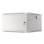 LANBERG Nástěnná jednodílná skříň 19", 6U/600x600 FOR SELF-ASSEMBLY plechové dveře šedá (RAL7035)   (v rozloženém stavu)
