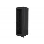 LANBERG Volně stojící skříň 19" 42U/600x800 (v rozloženém stavu) síťované dveře černá (RAL9004)  