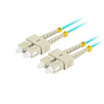 LANBERG optický patch cord MM SC/UPC-SC/UPC duplex 5m LSZH OM3 50/125 průměr 3mm, barva cyan  