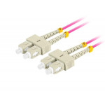 LANBERG optický patch cord MM SC/UPC-SC/UPC duplex 5m LSZH OM4 50/125 průměr 3mm, barva magenta  