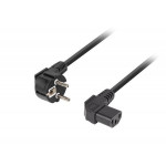 Lanberg CEE 7/7->IEC 320 C13 POWER CORD 3m ANGLED RIGHT VDE černá  