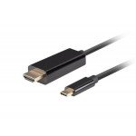 Lanberg USB-C(M)->HDMI(M) kabel 1m 4K 60Hz černá  
