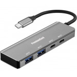 PremiumCord 5G SuperSpeed Hub USB-C na 2x USB 3.2 C +2x USB 3.2 A, Aluminum