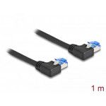 Delock Síťový kabel rozhraní RJ45 Cat.6A, S/FTP, levý pravoúhlý, 1 m, černý
