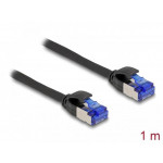 Delock Síťový kabel RJ45, Cat.6A, S/FTP, tenký, 1 m, černý