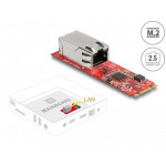 Delock Převodník M.2 Key B+M samec na 1 x RJ45 2,5 Gigabit LAN port horizontální