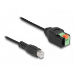 Delock Kabelový adaptér ze zásuvky RCA na svorkovnici, s tlačítkem, 15 cm