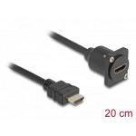 Delock Kabel rozhraní HDMI D-Type, ze zástrčky na zásuvku, černý, 20 cm