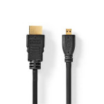 Nedis CVGL34700BK15 - Kabel High Speed HDMI s Ethernetem | Konektor HDMI - Konektor Micro HDMI | 1,5 m | Černá 