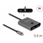 Delock Switch USB 10 Gbps USB Type-C™, 2 na 1, obousměrný, 8K