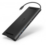 CONNECT IT USB-C dokovací stanice, 11v1 ,2xHDMI,RJ45, 3x USB,3,5mm, čtečka karet, externí, ANTRACITOVÝ