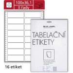 Tabelační dvouřadé etikety, 100 x 36,1 mm, 400 ks