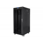 LANBERG Volně stojící skříň 19" 27U/800x1200 (v rozloženém stavu) černá (RAL9004) skleněné dveře LCD  