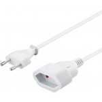 PremiumCord Kabel síťový prodlužovací dvojvidlice 230V 5m bílý