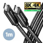 AXAGON BUCM4X-CM10AB NewGEN+ kabel USB-C  USB-C, 1m, USB4 Gen 3×2, PD 240W 5A, 8K HD, ALU, oplet, černý